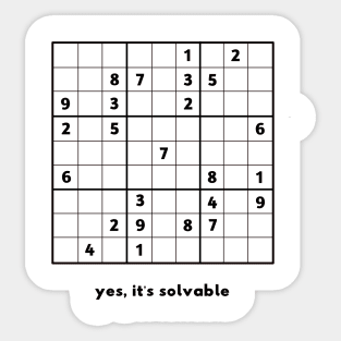 Solvable Sudoku Sticker